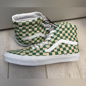 Vans SK8 Hi Checkerboard Light Green Mens Classic Skate Shoes Size 12